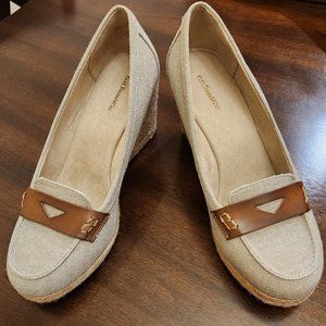 G.H. Bass & Co. Wedge Loafer Canvas Shoes Size 9M